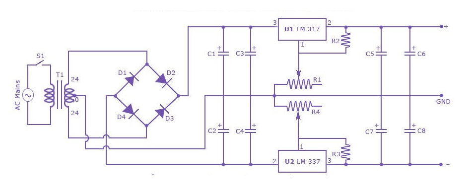 Sơ đồ đấu nối mạch điện đèn LED 24V