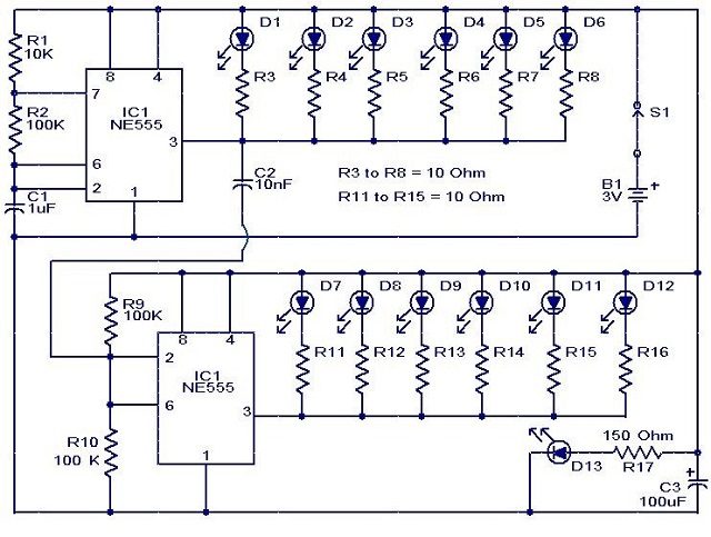Sơ đồ mạch đèn LED siêu sáng 