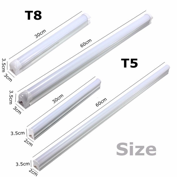 Kích thước đèn tuýp LED T5 và T8 